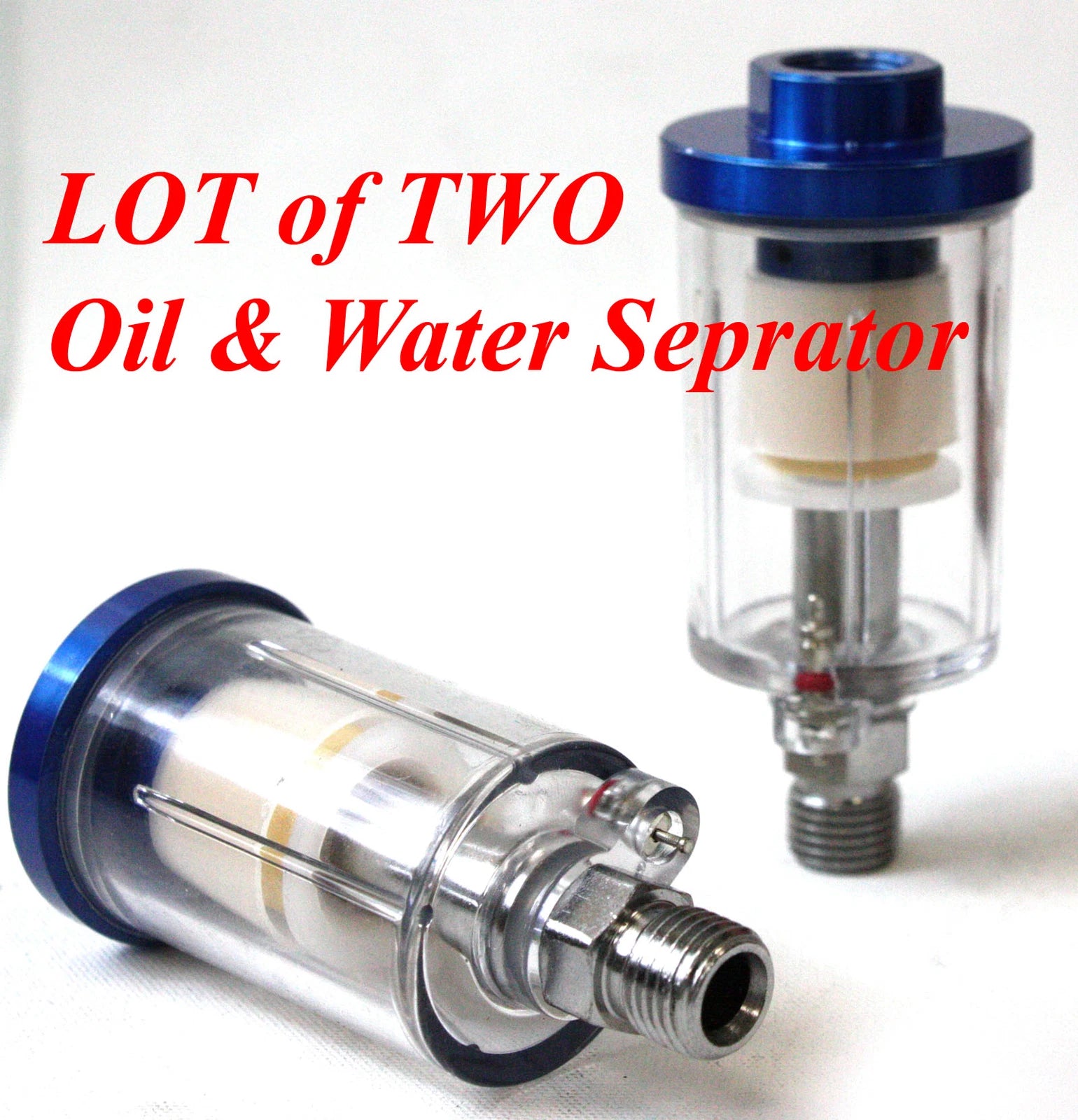 Lot Two Compress Oil & Water Air Inline Separator Filter Trap
