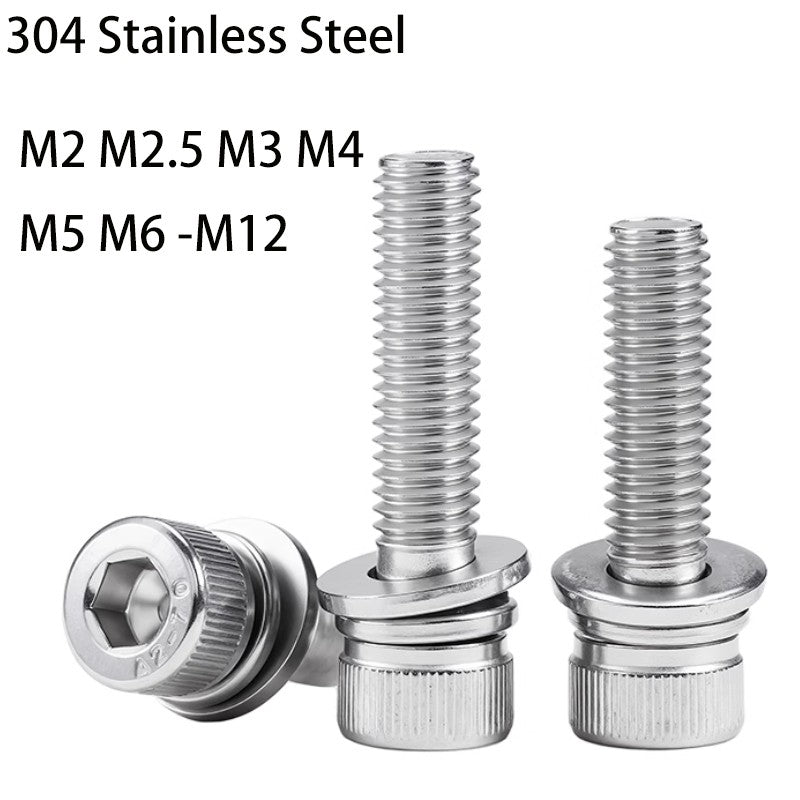Cup Head Hexagon Socket Screws & Washers Set 304 Stainless Steel