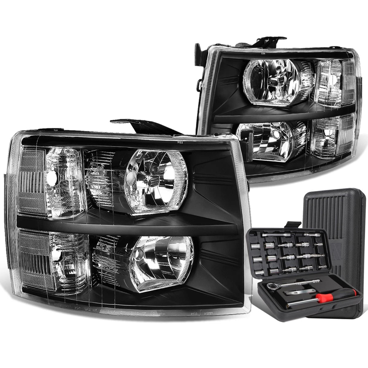 For 2007-2014 Chevy Silverado Pair Black/clear | Built Supply Co