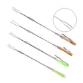 Telescopic Bbq Roasting Forks Set Stainless Steel For Campfire Cooking