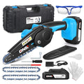 20V Cordless Rechargeable Blue Mini Chain Saw Set W/ 6" Chainsaw 2