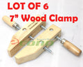 Lot Six(6) 7" Wood Working Clamps Tools Wood Handscrew "7"
