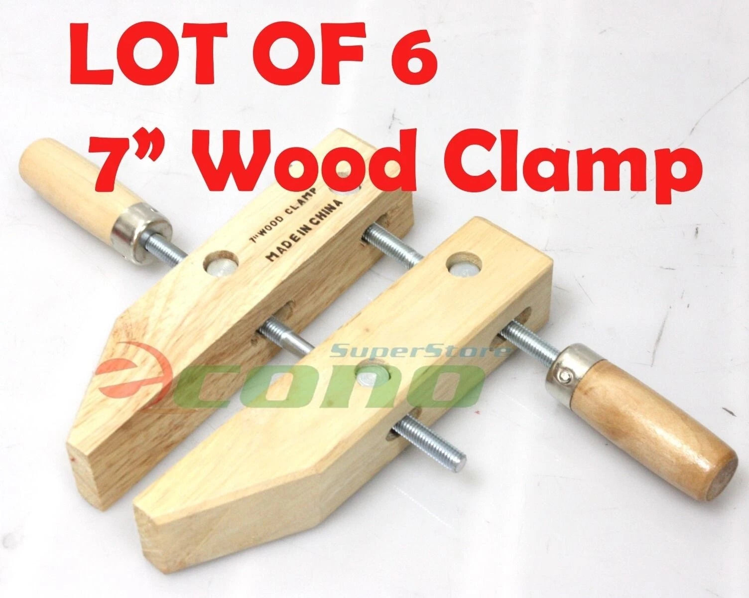 Lot Six(6) 7" Wood Working Clamps Tools Wood Handscrew "7"