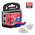 WORKPRO 50Pack Utility Knife Blades SK5 Steel Replacement Box Cutter w/Dispenser