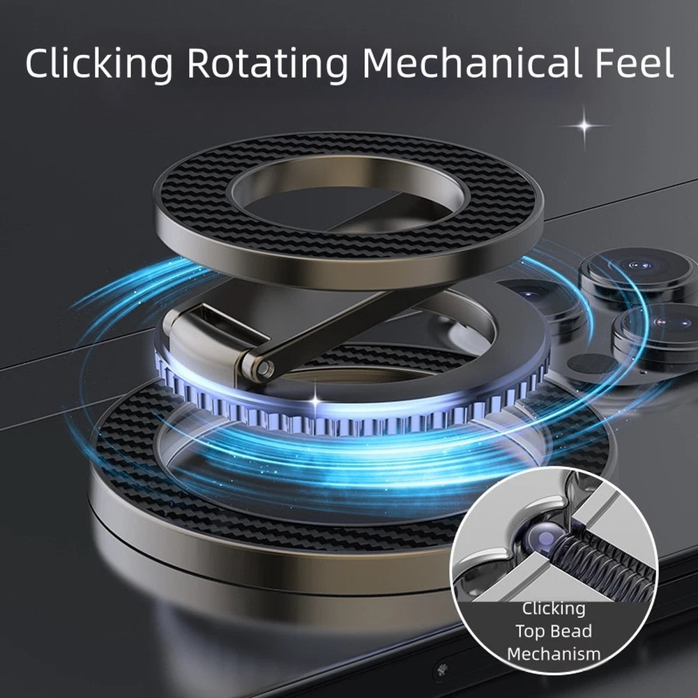 360 Degree Rotating Magnetic Phone Ring Holder Metal Alloy Foldable