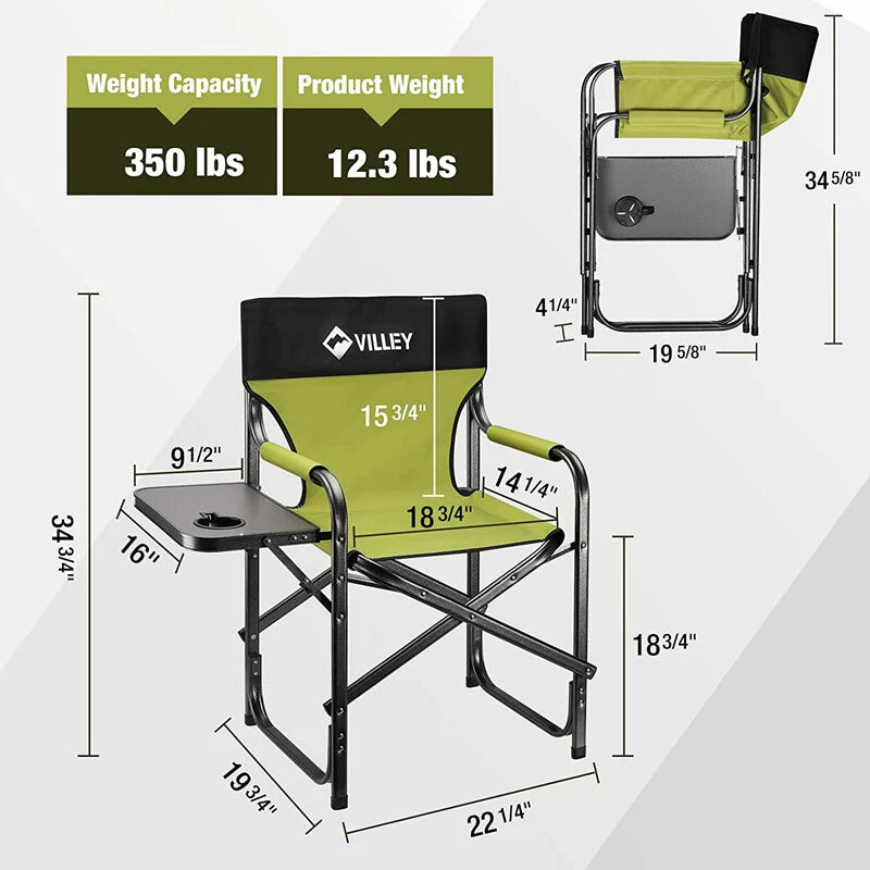 Villey Portable Green Director Chair Foldable Chair | Built Supply Co