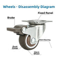 Protective Cover Furniture Casters Tpe Wheels Chrome+tpe