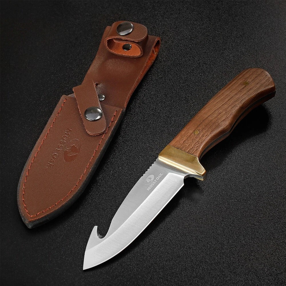 9.5" Full Tang Survival Fixed Blade Gut Hook Knife Hunting Knife Tactical Knife
