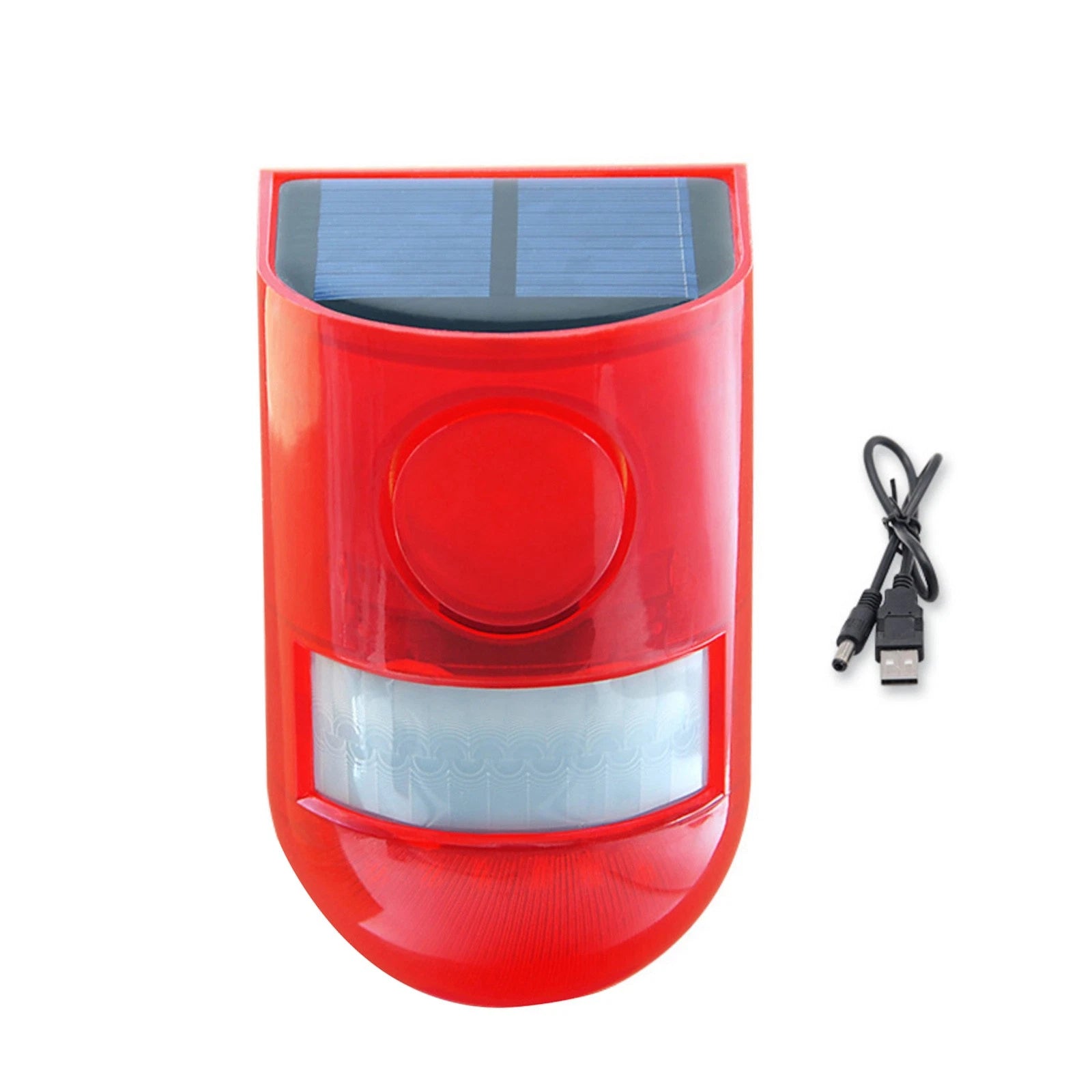 New Solar 110 Decibels Sound & 6leds Light Alarm Motion Sensor Alarm