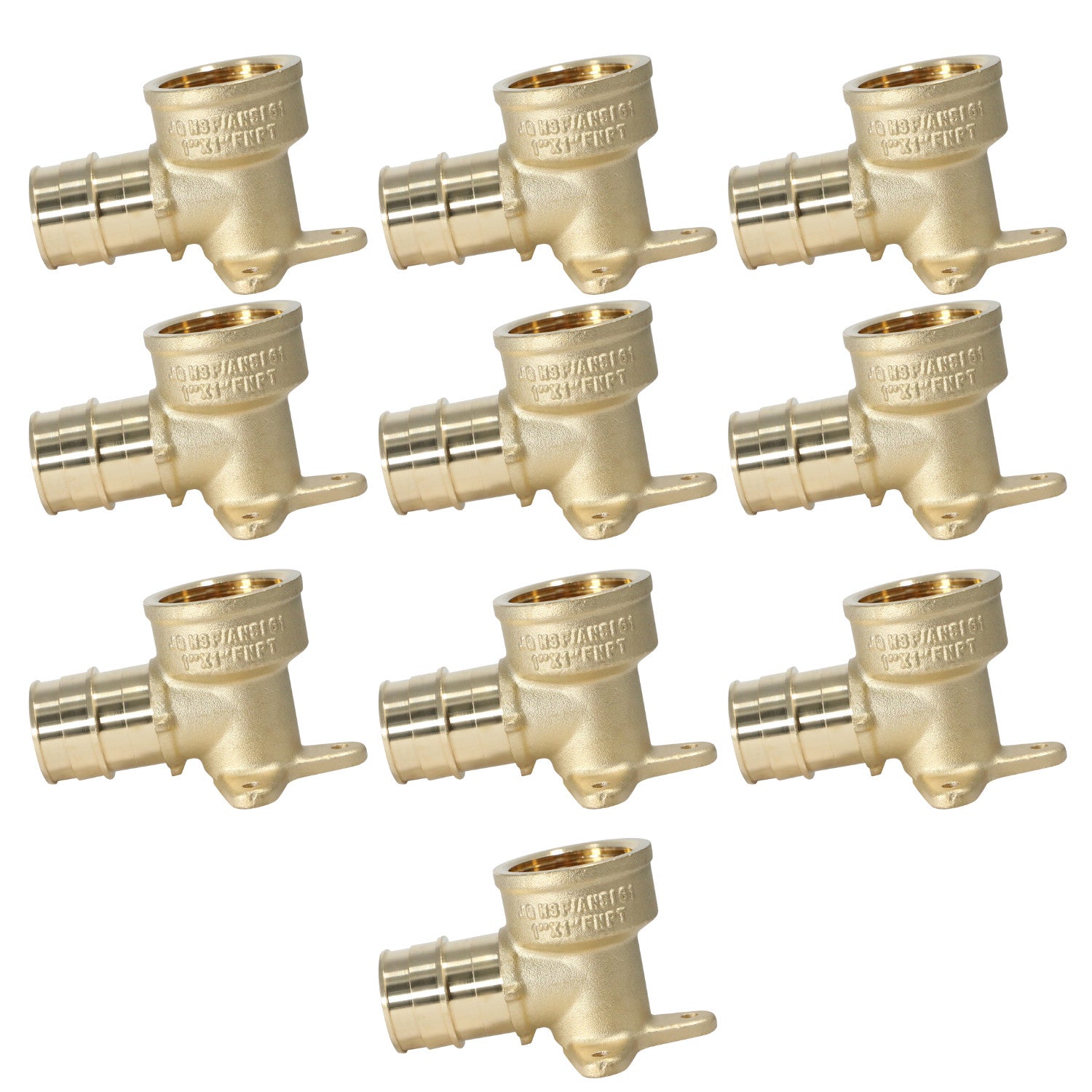 10 Pack  XFITTING 1" Pex A x 1" Female NPT Drop Ear Elb