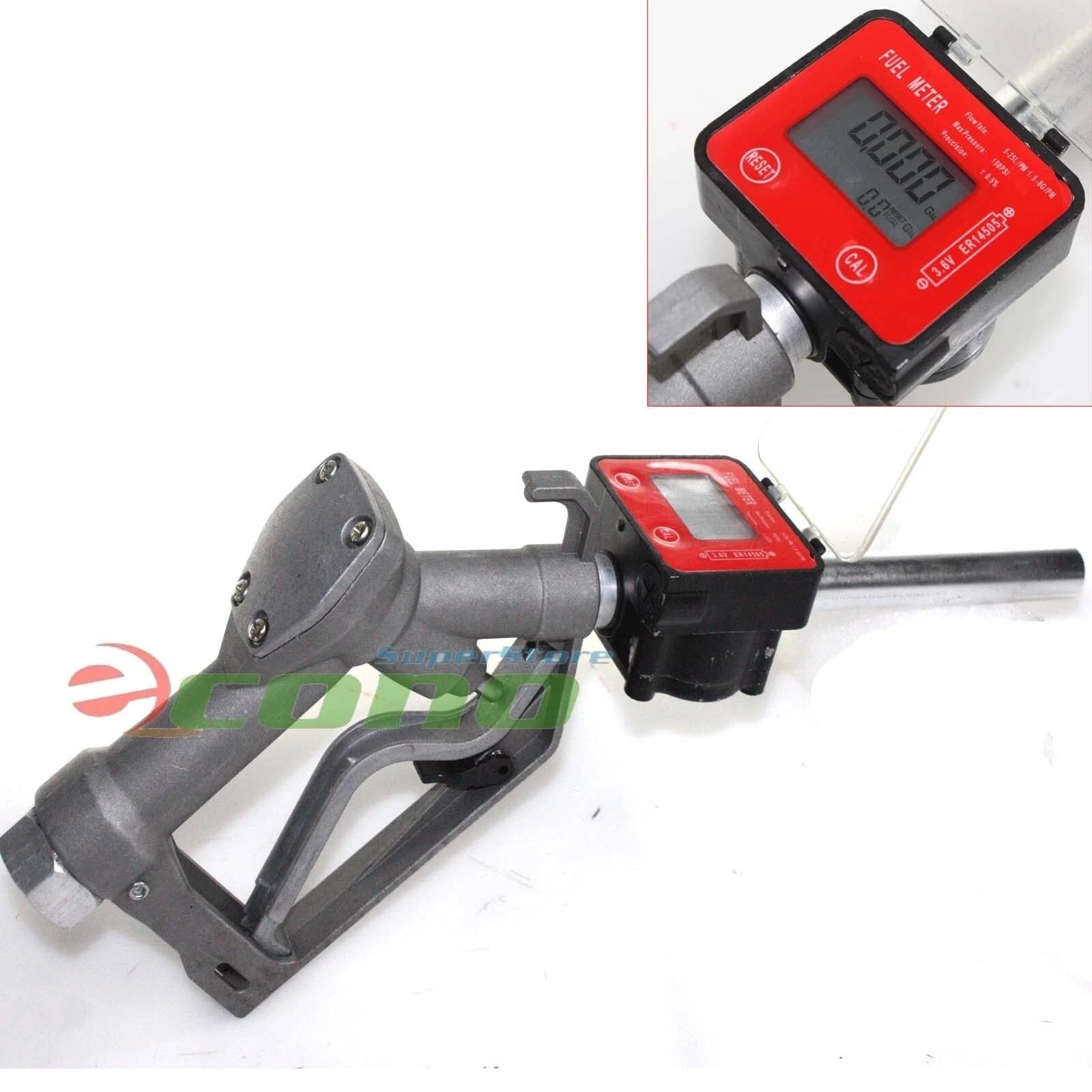 Fuel Gasoline Diesel Petrol Oil Gun Manual Nozzle Dispenser W/digital