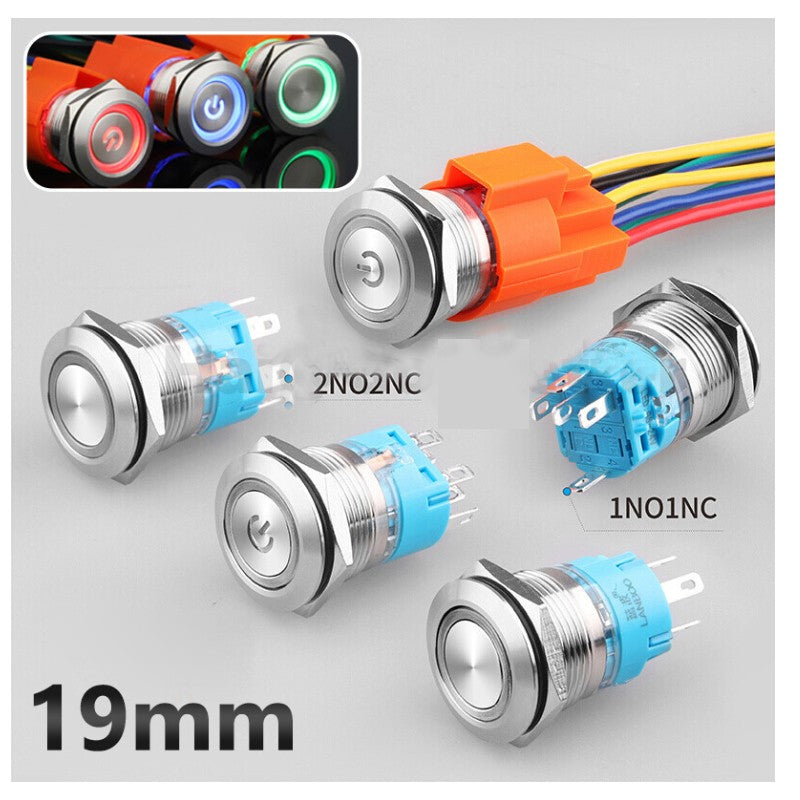 Metal Round Push Button Switch 19mm