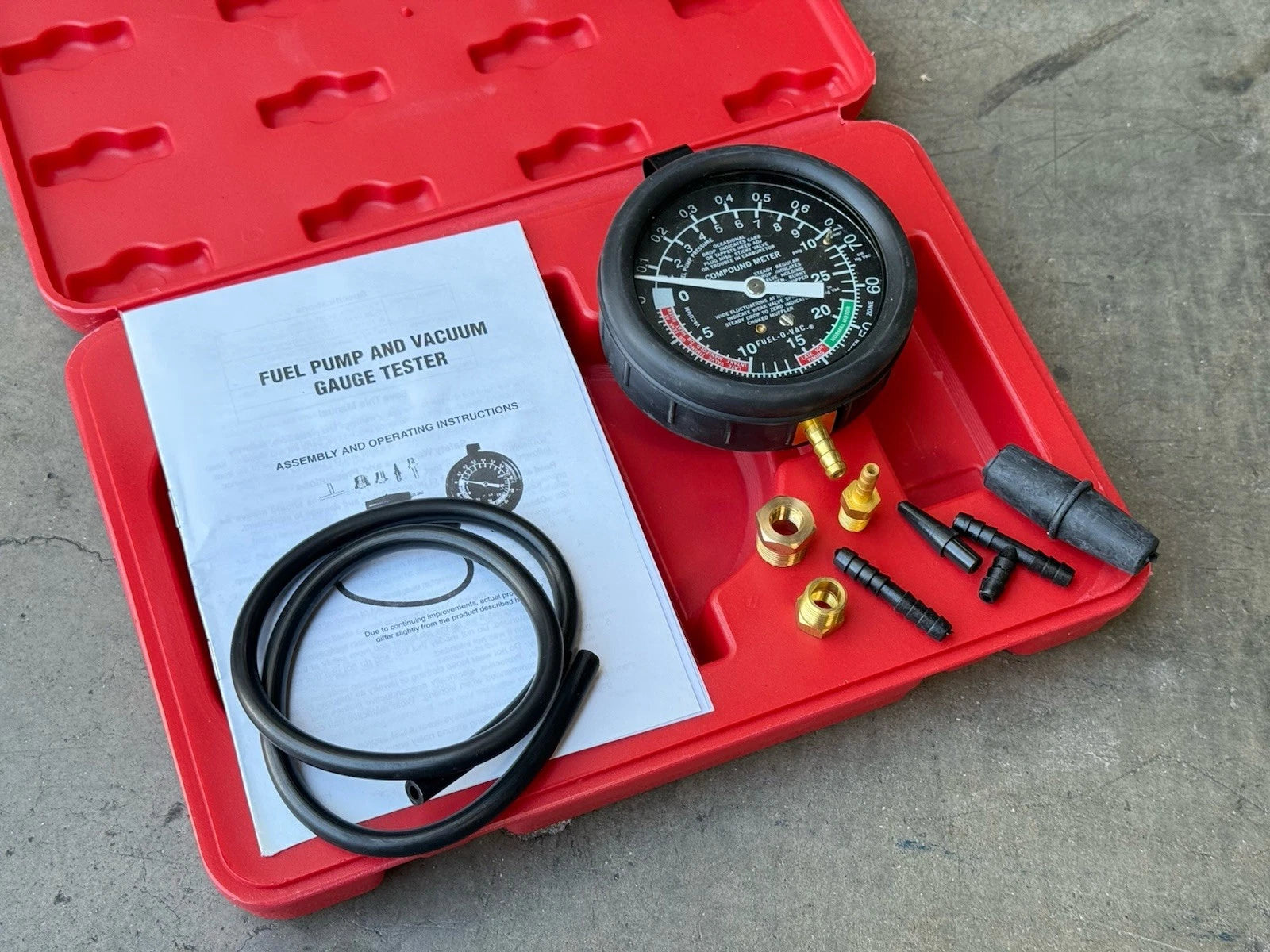 Fuel Pump & Carburetor Intake Manifold Valve Pressure Tester Gauge