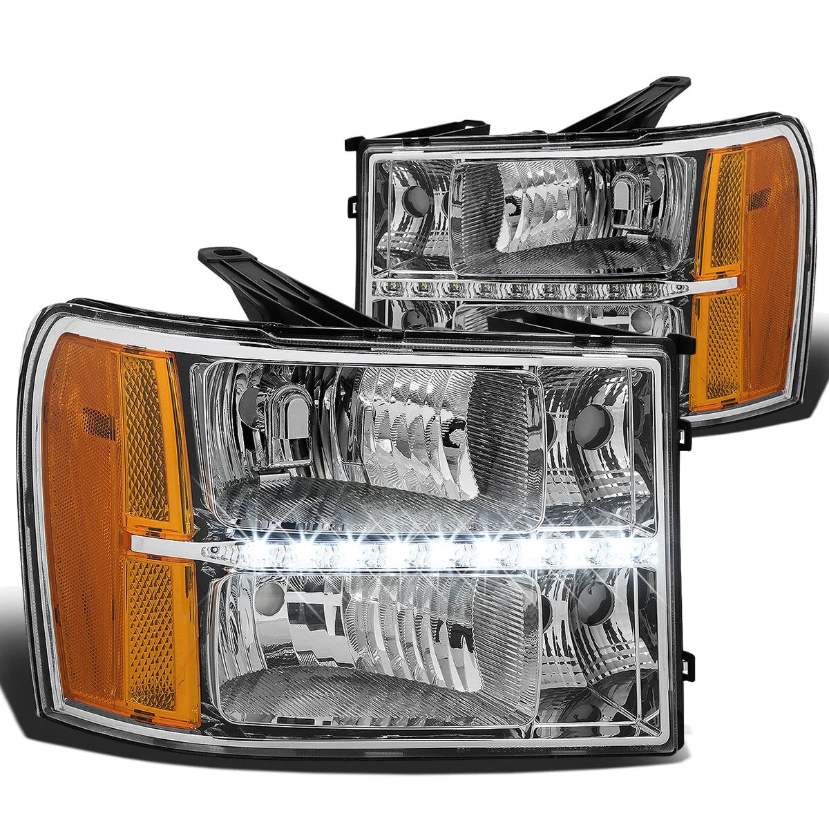 [Led Drl] Fit 2007-2014 Gmc Sierra Chrome Housing | Built Supply Co