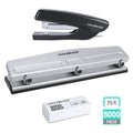 HAUSHOF Desktop Stapler 3-Hole Punch Set w/5000-Piece Staples and