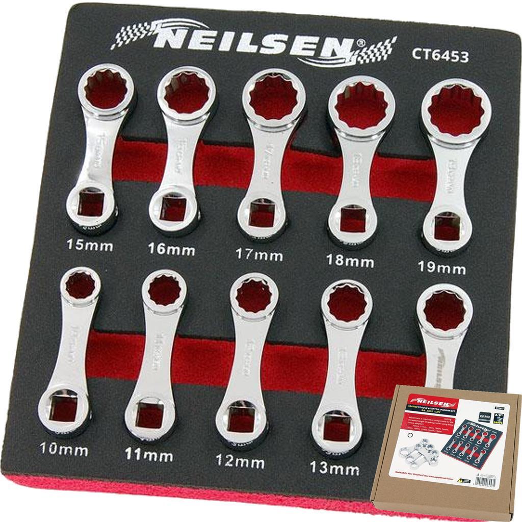 Neilsen 10pc Torque Wrench Spanner Adaptor Set 3/8" Drive by Neilsen