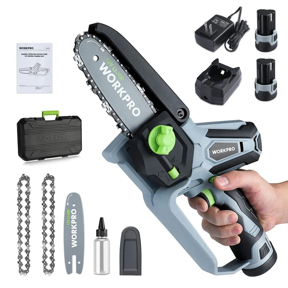 Handheld Electric Mini Chainsaw 6.3" 4.8" Cordless Pruning Chain Saw