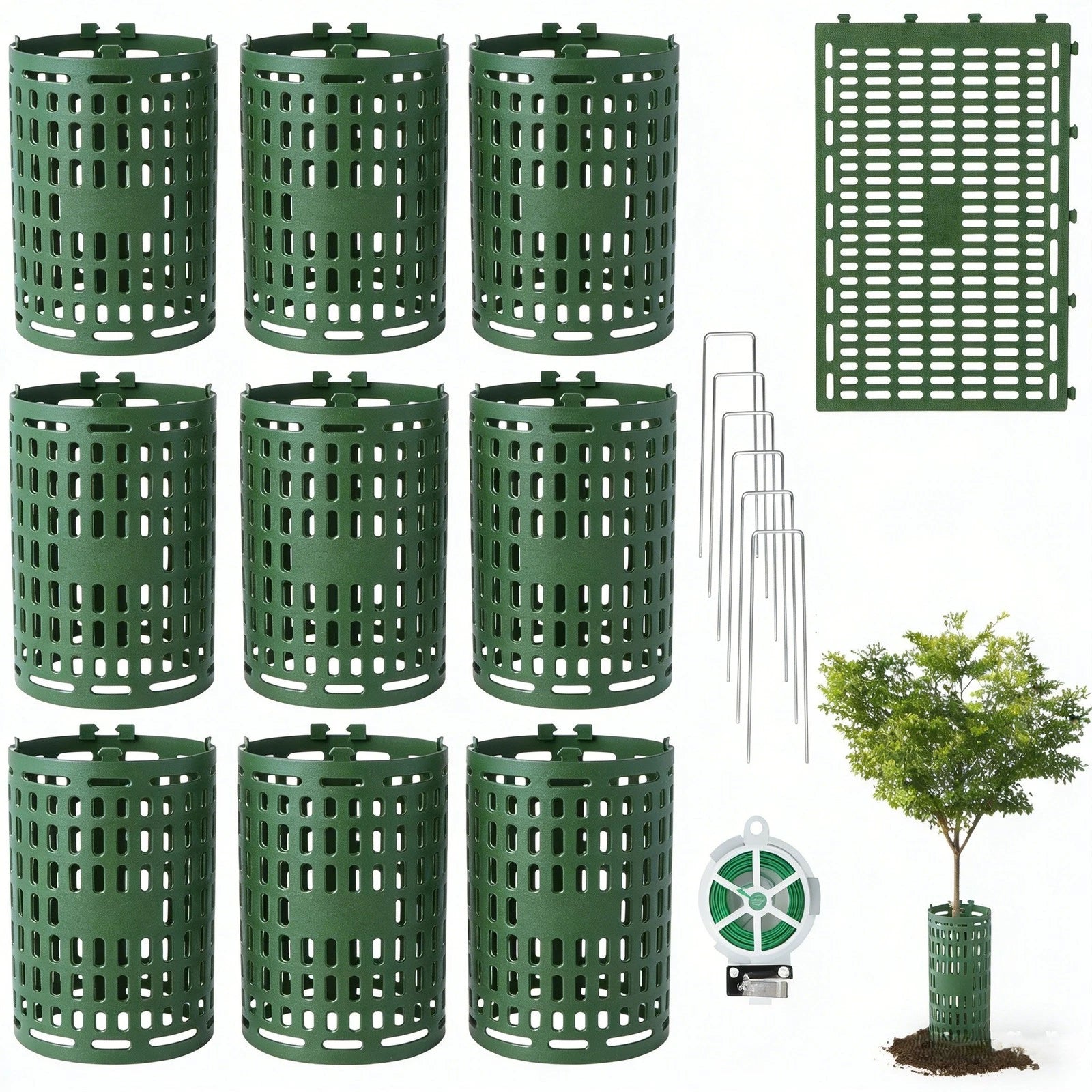 Set Of 10 Adjustable Tree Trunk Protectors For Bark And Root