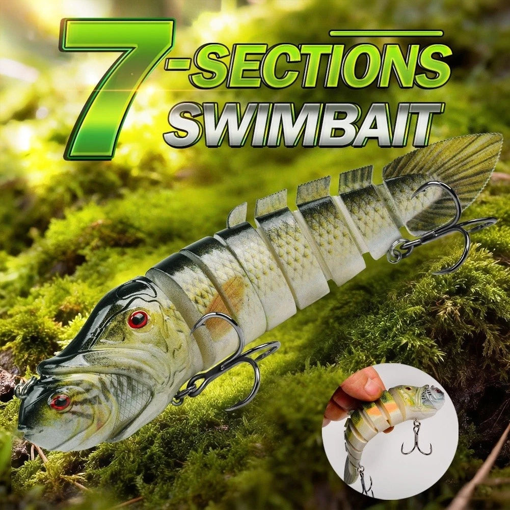 8 Section Jointed Swimbait Fishing Lure For Bass Pike Walleye