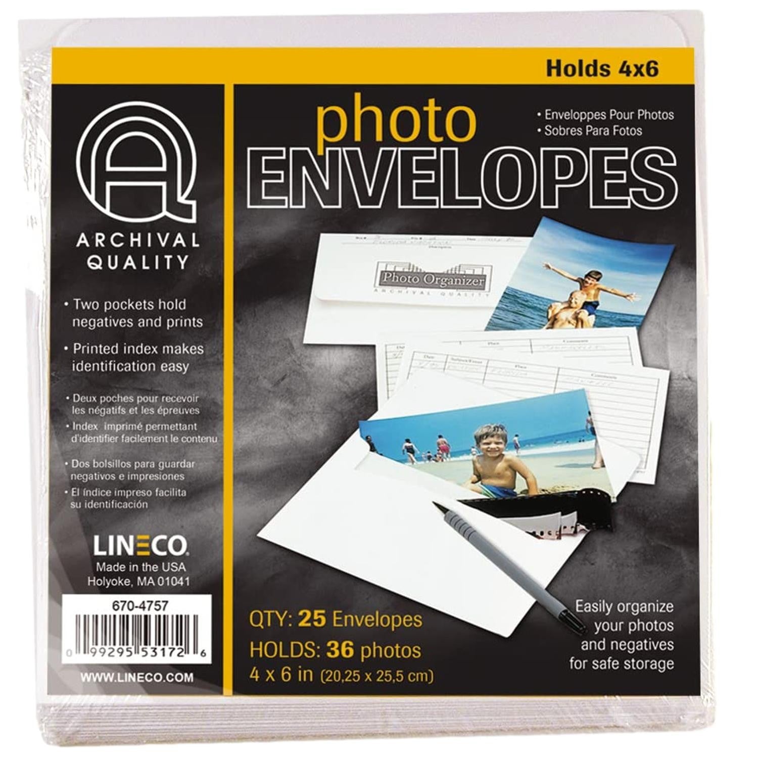 Lineco Photo Storage Envelopes 4 X 6" 25 Pack | Built Supply Co