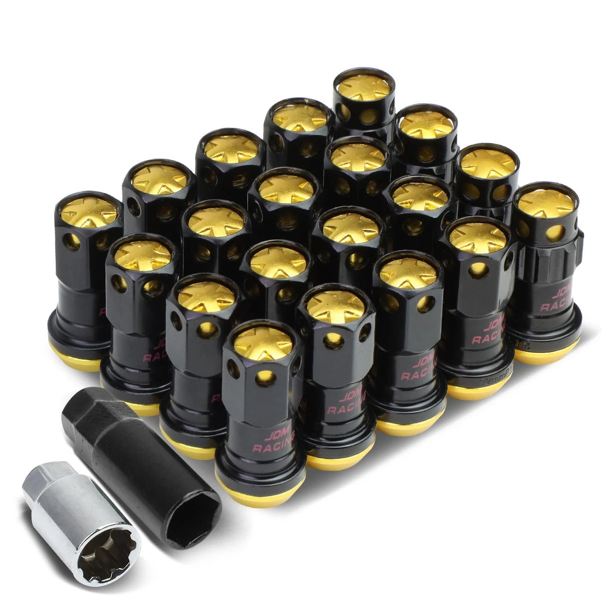Aluminum Gold 16 Lug+4 Rim Lock Nuts+adapter | Built Supply Co