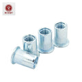 Carbon Steel Flat Head Pleated Body Open End Cylinder Rivet Nuts