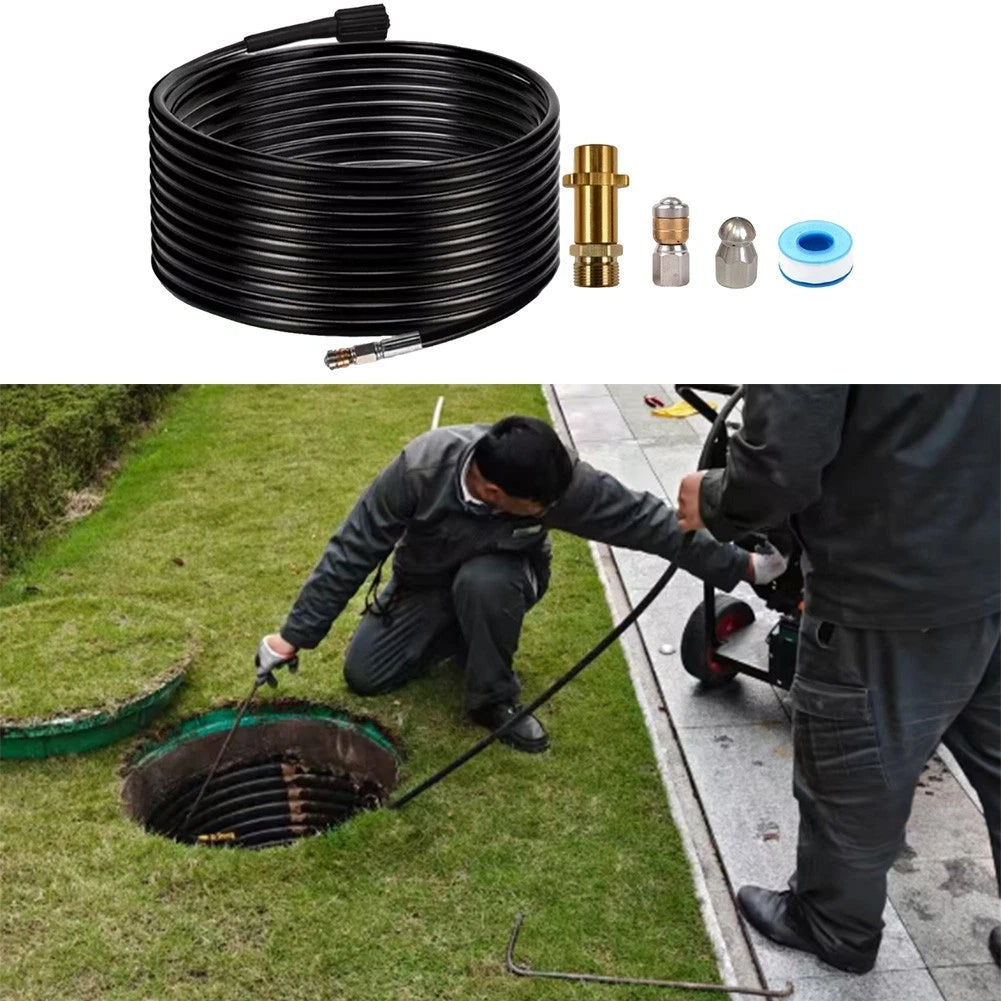 High Pressure Drain Hose Kit With M22 Adapter For Quick Pipe Blockage