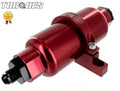 An -6 (an6 Jic-6) Red Billet Fuel Filter 10 Micron + Billet Cradle
