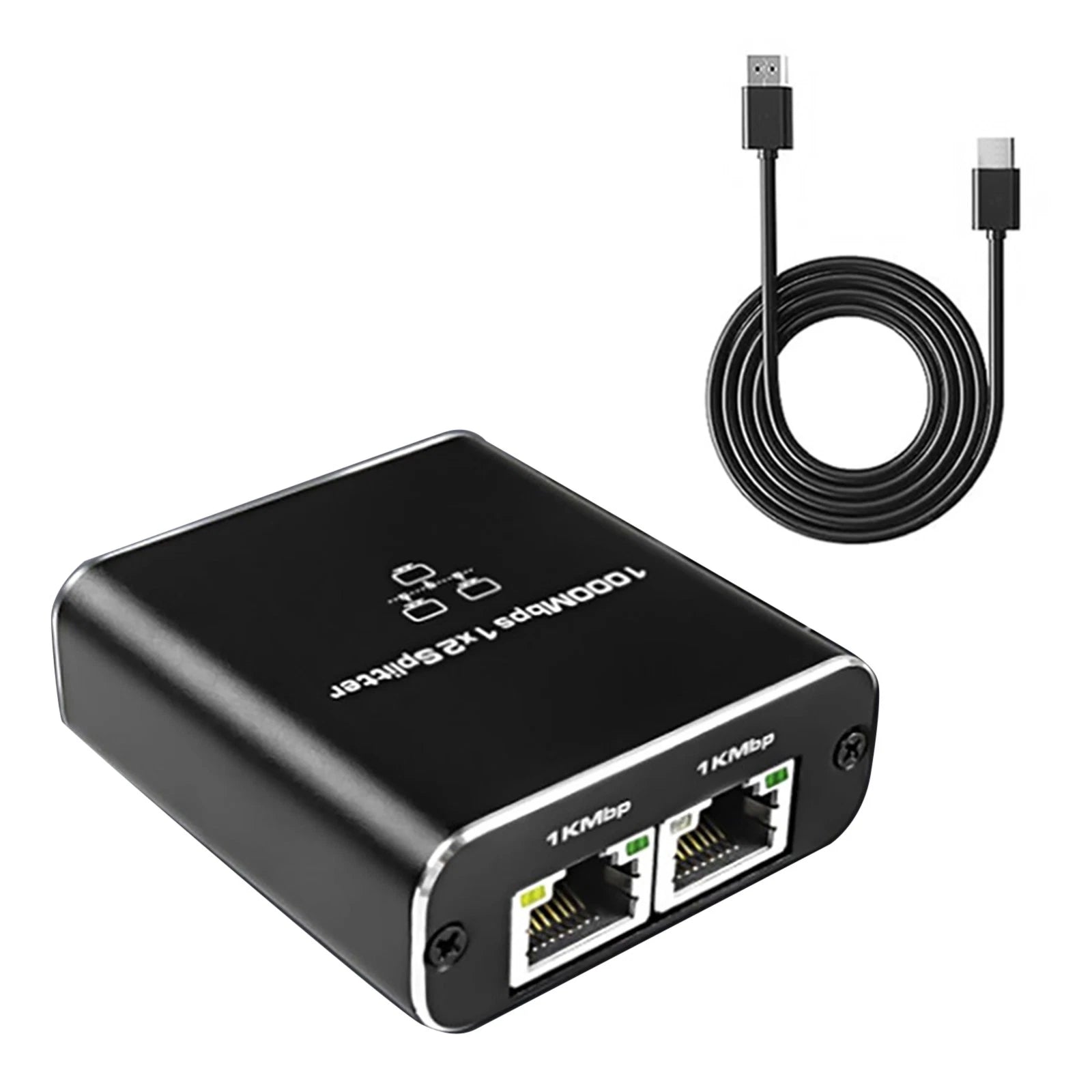 New 1000mbps Rj45 1 To 2 Out Ethernet Network Splitter Accessory With