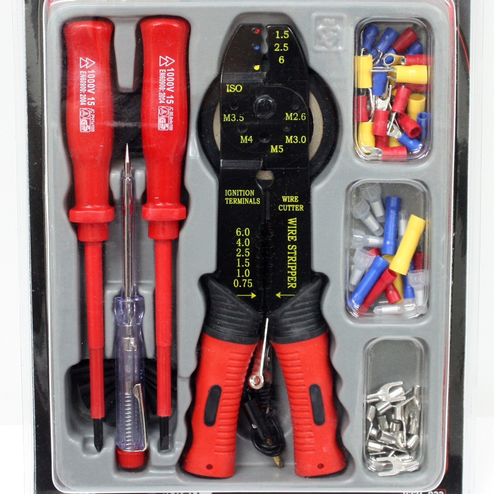 82pc Electrical Tool Kit Wire Stripper Crimper Cutter Tester by Unbranded