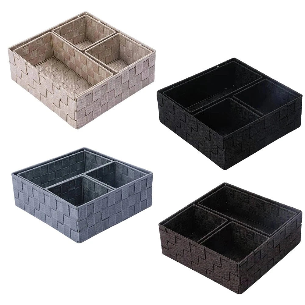 Hand Woven Nylon Storage Basket For Arranging Beauty Products And