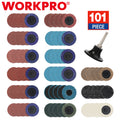 WORKPRO 101PC Sanding Discs Set 2" Disc w/1/4" Holder Surface