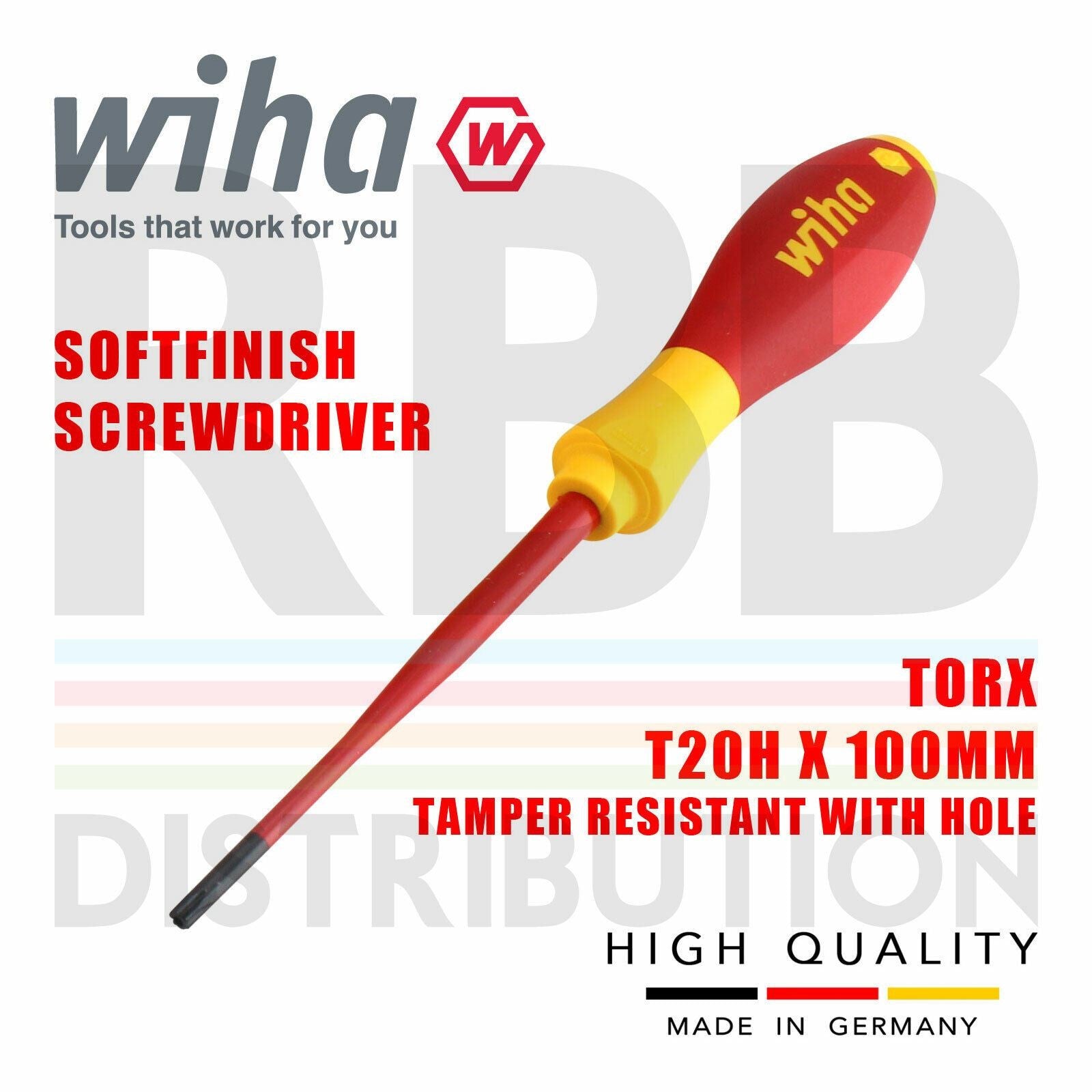 Wiha 41143 Torx Screwdriver T20H SlimFix Fit SoftFinish VDEOpens in a new window