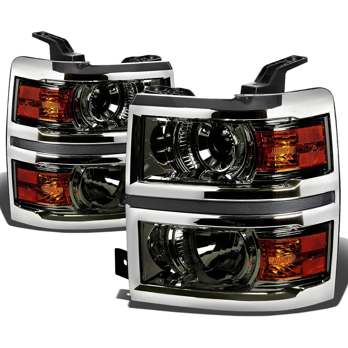 Fit 2014-2015 Chevy Silverado Smoked Housing Amber | Built Supply Co