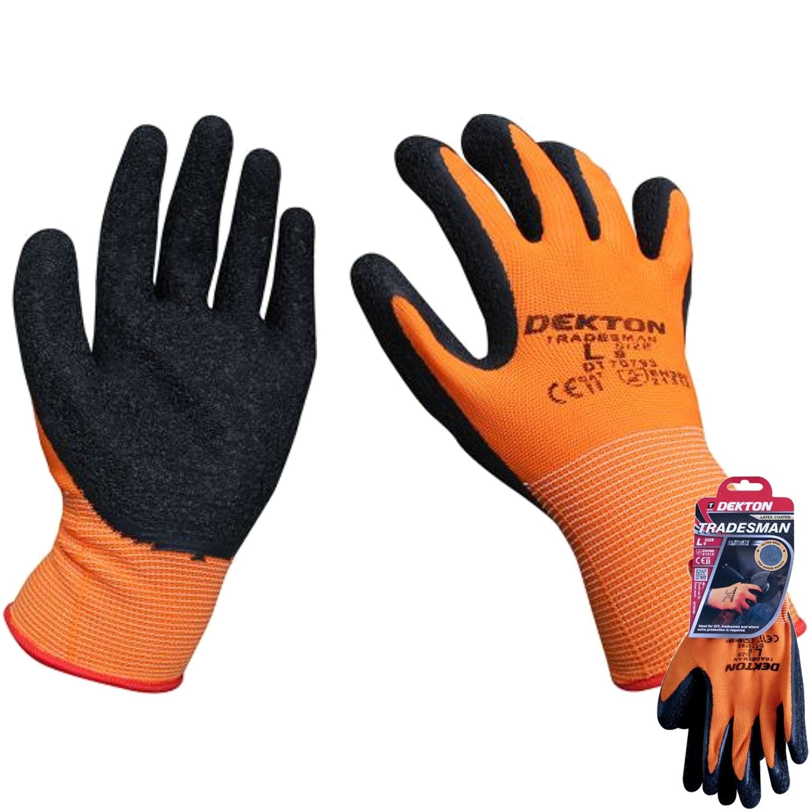 Dekton Tradesman Latex Coated Work Gloves High Grip by Dekton