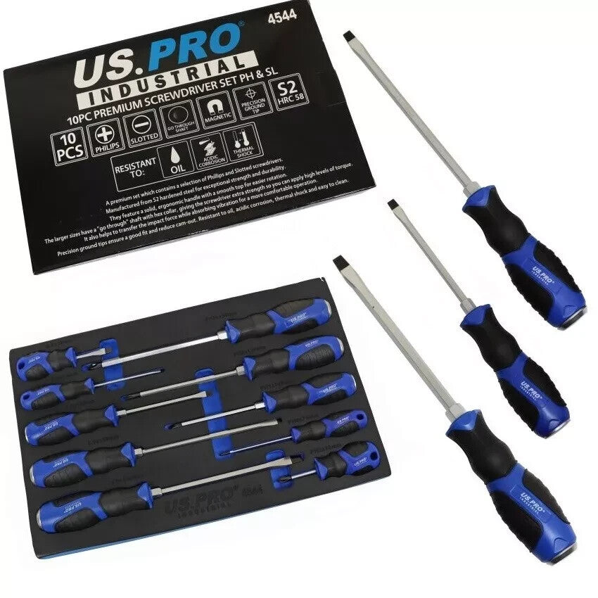 US PRO INDUSTRIAL 10pc Premium Screwdriver Set