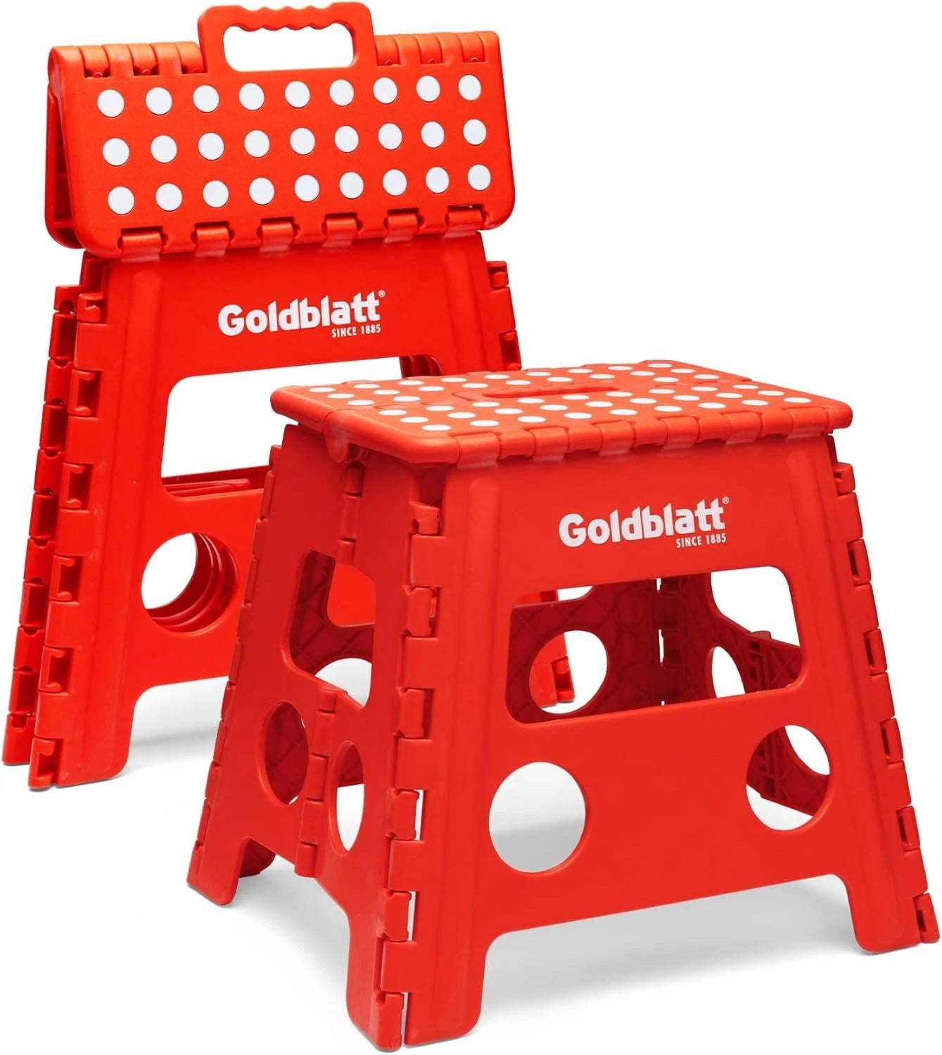 Goldblatt 12.5" Folding Step Stool Heavy-duty Plastic Portable Stool