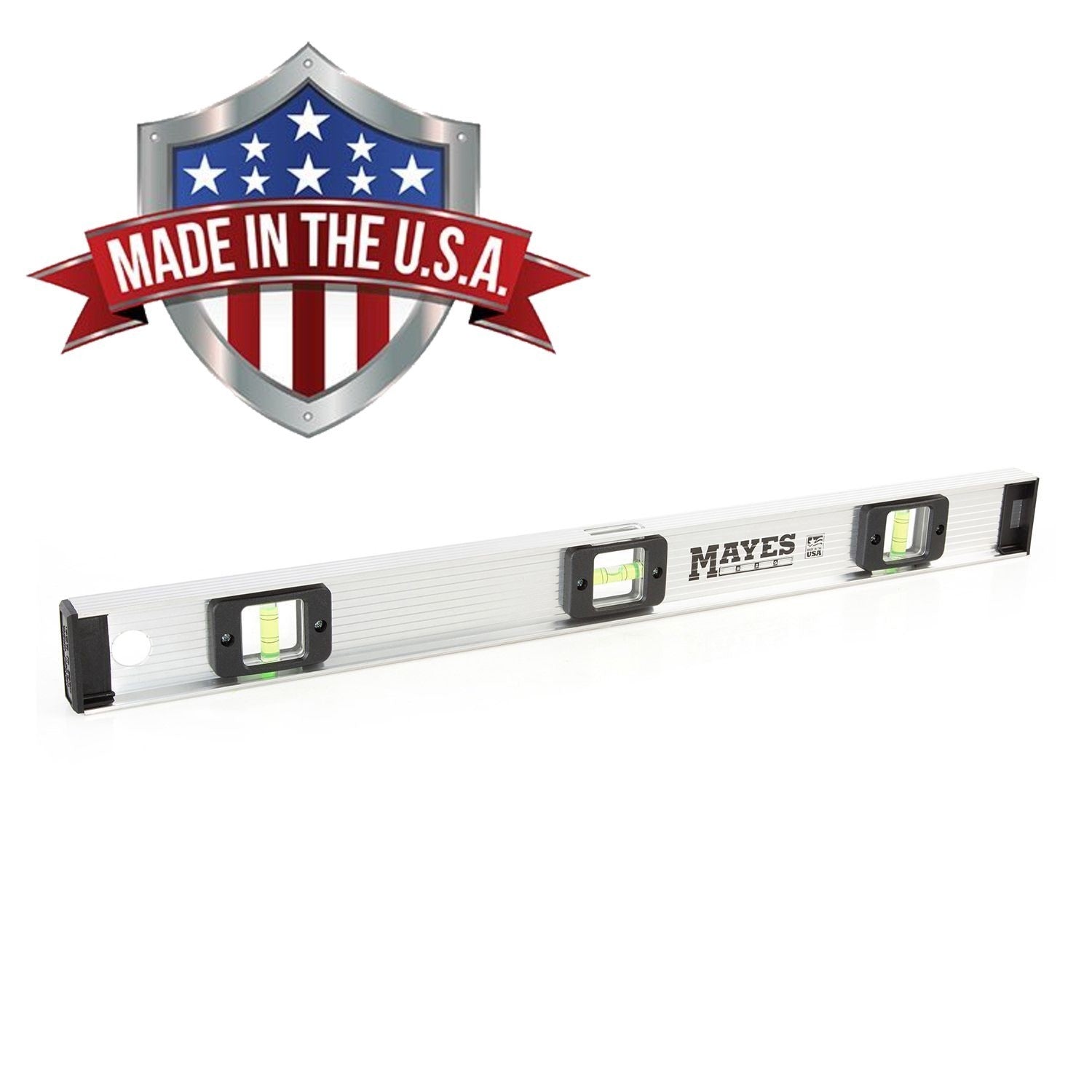 Mayes 24" Aluminum I-Beam Level - 3 Vials