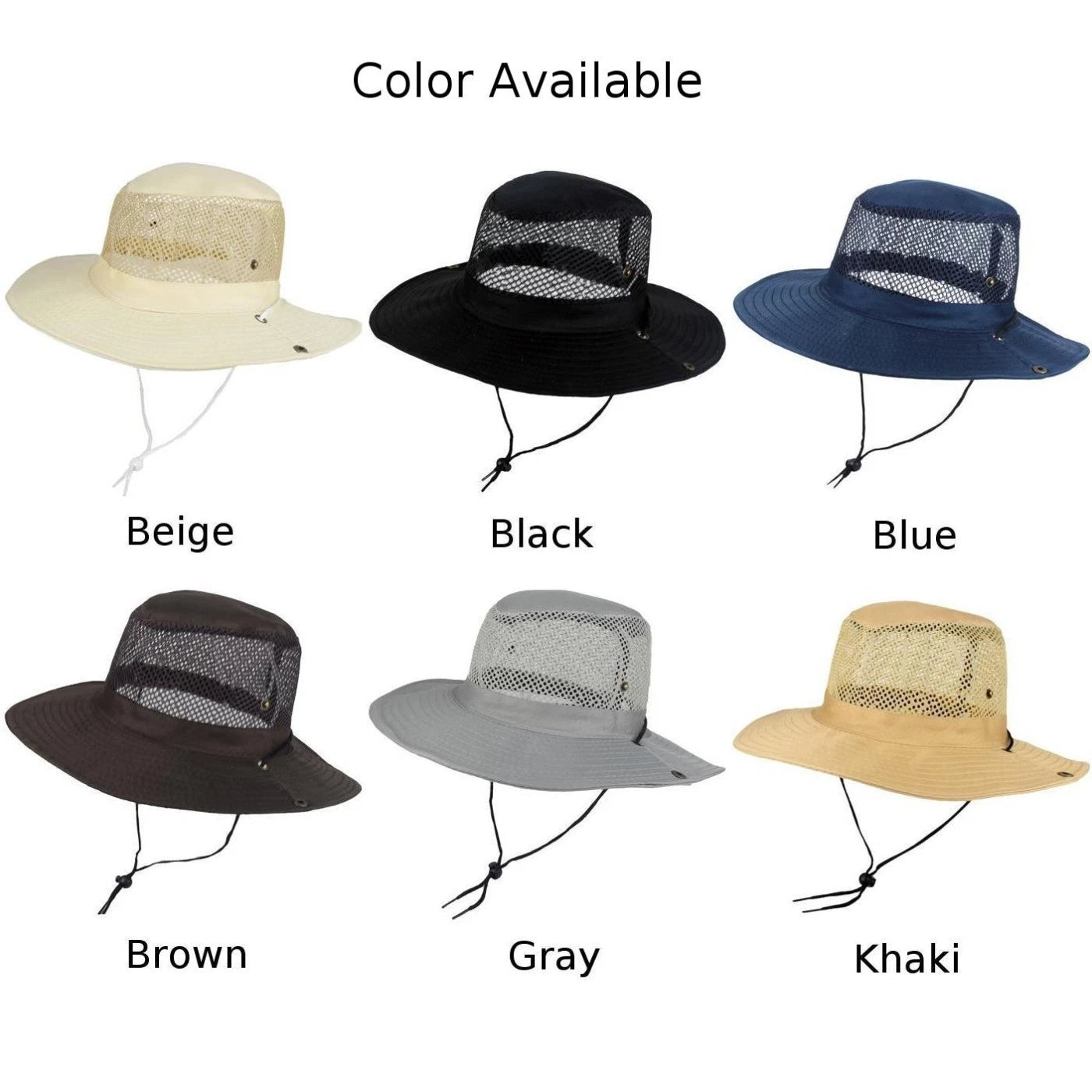 Polyester Mesh Bucket Hat Wide Brim 11cm For Outdoor Summer Activities