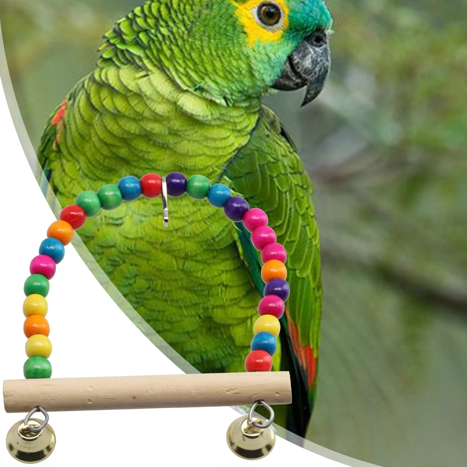 Exciting Bird Swing Toy Parrot Cage Toy With Natural Perch And