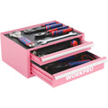WORKPRO 12.5" Mini Tool Box w/Drawer Liner &amp; Magnetic Tab Small Metal Tool Chest