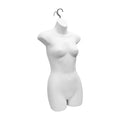 White Plastic Molded Mannequin Female Woman Hanging Torso Body Shape