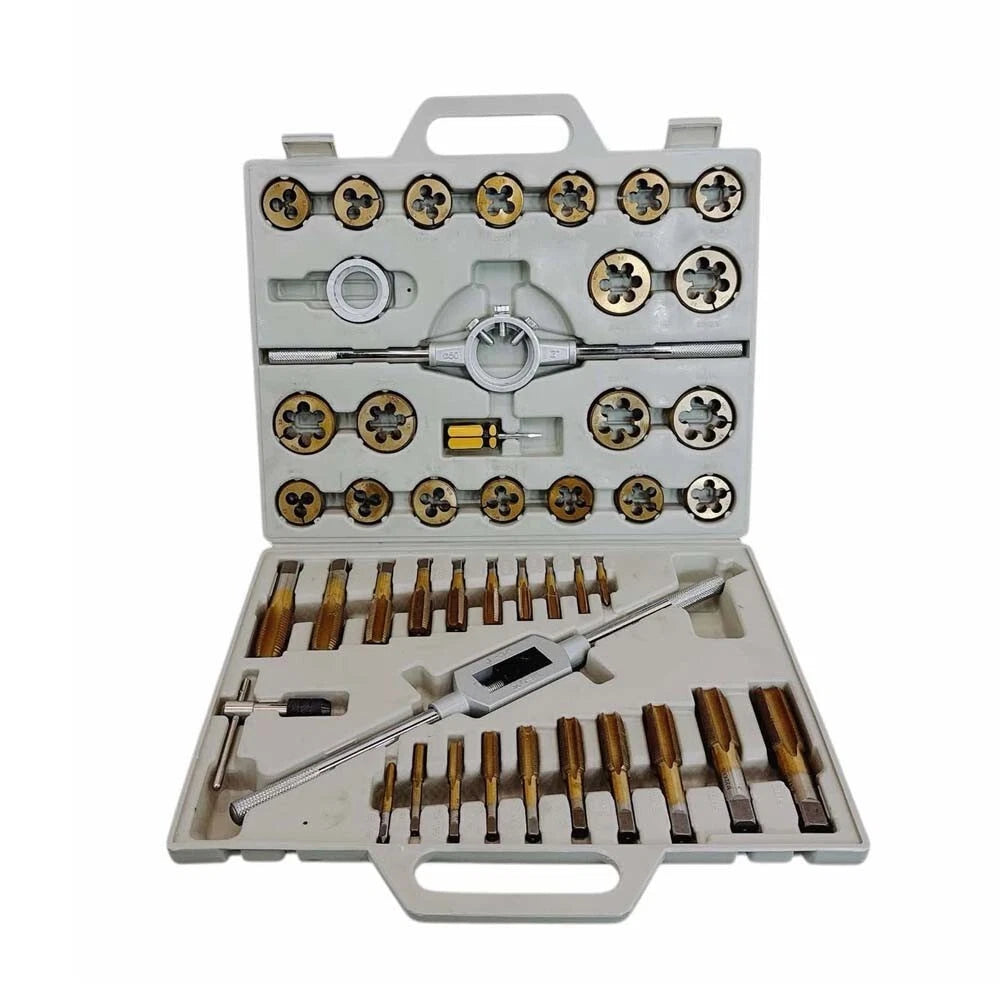 Tap & Die Set Titanium Coated Metric Standard Coarse Threads Handle