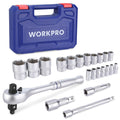 WORKPRO 22PC Socket Set with Ratchet Handle by WORKPRO