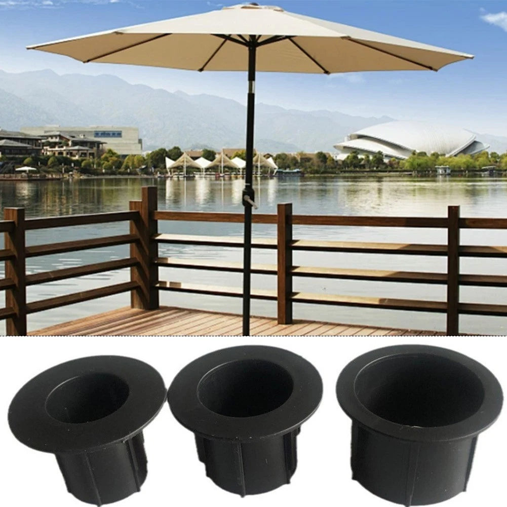 Black Pp Umbrella Table Hole Sleeve Set Compatible With 28mm 48mm