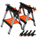 2PC 30-3/4" Heavy Duty Folding Clamping Sawhorses F Clamps 1200LBS Load Capacity
