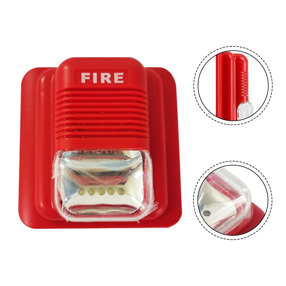 Audible Visual Alarm Siren Wired 12V 24V Dc With Led Strobe Light And