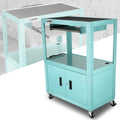 22"-42" Height Adjustable Sky Blue Steel 2-tier Av | Built Supply Co