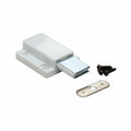 Low Profile Light Duty Magnetic Kitchen Cabinet Push Latch, White