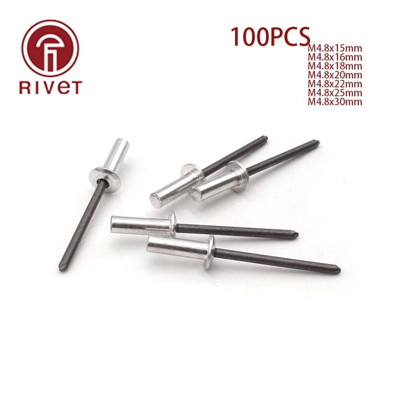 M4.8 15/30remaches Aluminum Steel Closed End Blind Rivets Head
